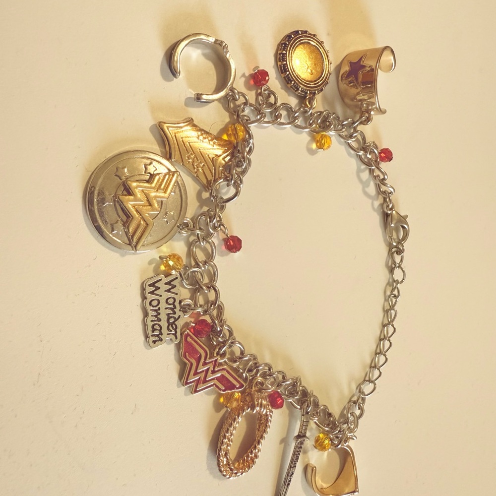 Wonder Woman Charm Bracelet - Gold and Silver